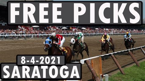 Free saratoga picks today - Saratoga Best Bets, news and notes. TRAVERS WEEKEND AT SARATOGA: G1 $500K Personal Ensign for fillies and mares (Race No. 9 at 5:44 p.m. ET/2:44 p.m. PT) kicks off two action-packed days racing at the Spa. In addition to the $1 million G1 Travers for three-year-olds (preview below) on Saturday, four other first-class, graded stakes will be ...